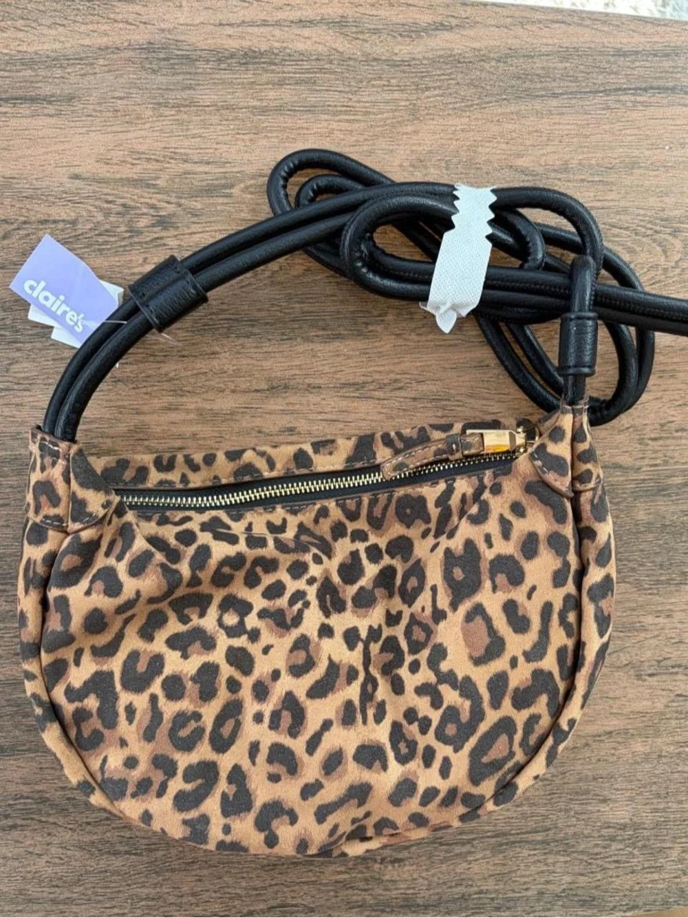 Claire's Leopard Print Kids Crossbody Bag - Brown & Black